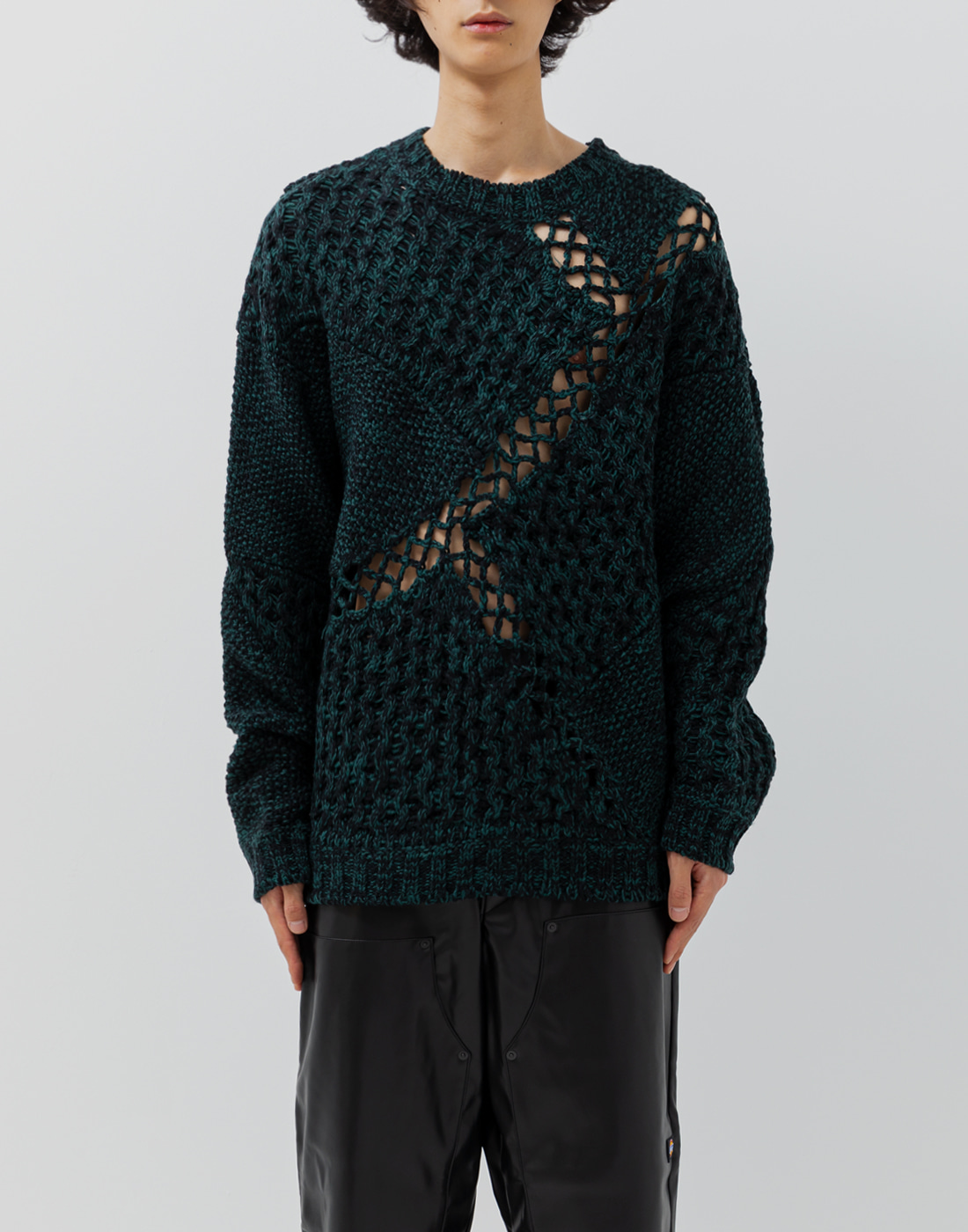jieda21aw MIX CABLE KNIT（GREEN） - ニット/セーター